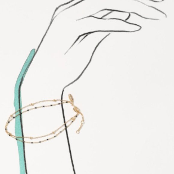 Anthropologie Delicate Jeweled Double-Chain Bracelet NWT - Picture 2 of 3